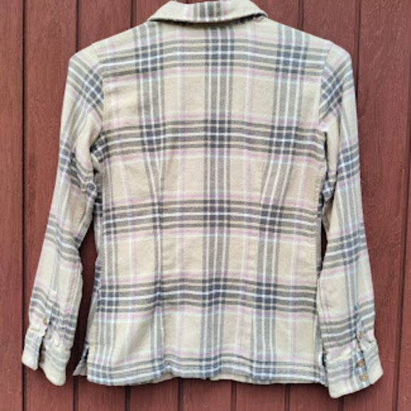 PATAGONIA | Brown Long Sleeve Fjord Plaid Flannel Cotton Shirt Mojave Khaki 6 - Picture 3 of 11